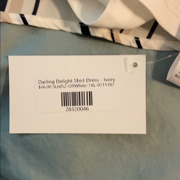 She + Sky 1X White with black & beige stripe dress - Picture 7 of 8